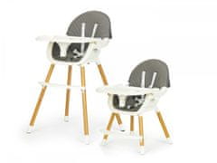 EcoToys Dětská jídelní židlička 2v1 Colby šedá