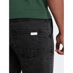 OMBRE Pánské džínové krátké šortky s prošíváním V2 OM-SRDS-0101 černé MDN125949 M