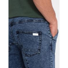 OMBRE Pánské krátké džínové šortky s prošíváním V3 OM-SRDS-0101 tmavě modré MDN125950 M