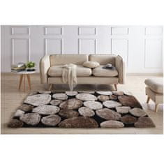 KONDELA Koberec Pebble Typ 2 70x210 cm - hnědá/černá