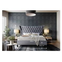 KONDELA Čalouněná manželská postel s roštem Alesia 180 180x200 cm - šedá / wenge