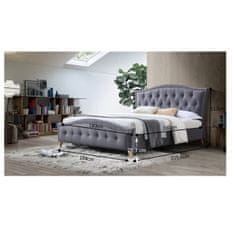 KONDELA Čalouněná manželská postel s roštem Giovana 180 180x200 cm - šedá
