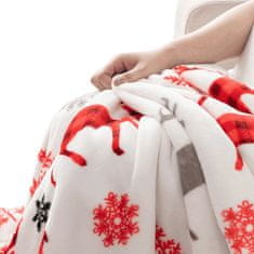 KONDELA Oboustranná beránková deka Anime 150x200 cm - bílá / zimní vzor