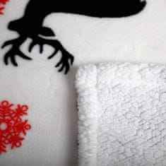 KONDELA Oboustranná beránková deka Anime 150x200 cm - bílá / zimní vzor