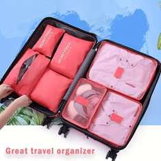 HOME & MARKER® Cestovní taška do kufru - sada 6ks, Cestovní tašky, Cestovní organizér do kufru, Tašky na cestování | PACKERPRO Růžová