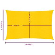 Vidaxl Plachta proti slunci 160 g/m² obdélník žlutá 5 x 7 m HDPE