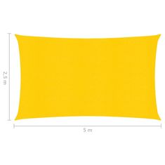 Vidaxl Stínící plachta 160 g/m² žlutá 2,5 x 5 m HDPE