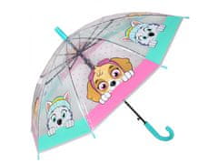 sarcia.eu Paw Patrol Sky Everest Automatický deštník pro dívky, skládací, průhledný 