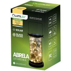 LUMILED Solární zahradní lampa LED stojací závěsná lucerna ABRELA IP44 3000K Teplá bílá