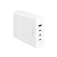 FIXED Síťová GaN nabíječka Charging Station s 3xUSB-C a USB výstupem, podpora PD 3.0, 200W, bílá