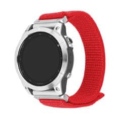 FIXED Nylonový řemínek Nylon Sporty Strap pro Garmin QuickFit 22mm, červený