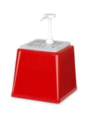 Hendi Zásobník na omáčky s pumpičkou, HENDI, 2,5L, Červená, 230x210x(H)327mm - 203521