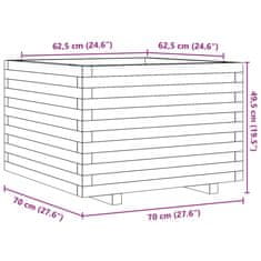 Petromila Zahradní truhlík 70 x 70 x 49,5 cm masivní borové dřevo