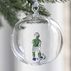 Decor By Glassor Skleněná koule průhledná fotbalista