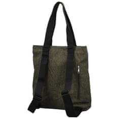Sanchez Stylový dámský textilní kabelko-batoh Trong, olivově zelený