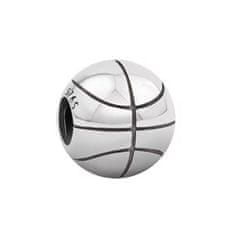 NUBIS Visací stříbrný přívěšek korálek basketbalový míč