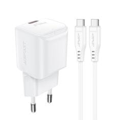 shumee Mini PD 30W nabíječka GaN + USB-C kabel, bílá