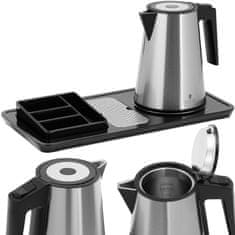 shumee Hotelový uvítací set, rychlovarná konvice s podnosem, 1,2 l, 1800 W, stříbrná