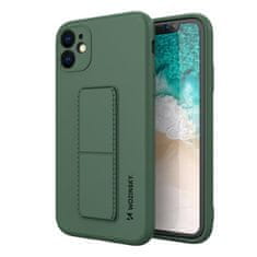 shumee Silikonové pouzdro pro iPhone 12 Kickstand Case, tmavě zelené