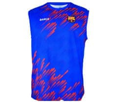 FotbalFans Sportovní tričko FC Barcelona, modré, bez rukávu | XL