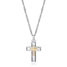 Viceroy Nadčasový bicolor náhrdelník s křížkem Magnum 75321C01012
