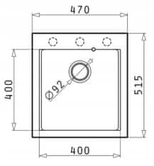 PYRAMIS Granitový kuchyňský dřez SIROS (47X51,5) 1B včetně lankového ovládání VULCANO (070168901)
