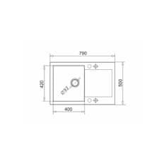 PYRAMIS Granitový kuchyňský dřez MIDO (79x50) 1B 1D včetně lankového ovládání BEIGE (070088901)