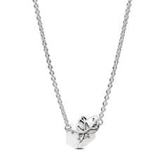 Pandora Stříbrný náhrdelník Rozkvetlá bílá růže 393206C01-45