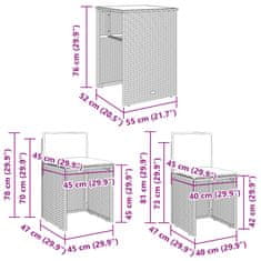 Vidaxl 3dílný bistro set s poduškami béžový polyratan