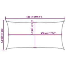 Vidaxl Stínící plachta 160 g/m² žlutá 2,5 x 5 m HDPE