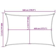 Vidaxl Plachta proti slunci 160 g/m² tmavě zelená 4 x 5 m HDPE