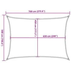 Vidaxl Plachta proti slunci 160 g/m² hnědá 5 x 7 m HDPE