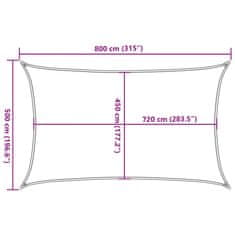 Vidaxl Plachta proti slunci 160 g/m² tmavě zelená 5 x 8 m HDPE