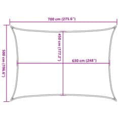 Vidaxl Plachta proti slunci 160 g/m² červená 5 x 7 m HDPE