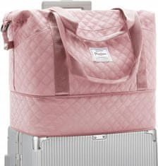 Korbi Taška A4 dvojité dno příruční zavazadlo letadlo každodenní vodotěsná růžová