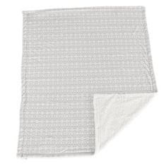 KONDELA Oboustranná beránková deka šedá, bílá, vzor 150x200 MARITA