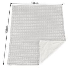 KONDELA Oboustranná beránková deka šedá, bílá, vzor 150x200 MARITA