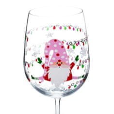 KONDELA TIPSY TRIO sklenice na víno set 3 ks 450 ml čiré se zimním motivem