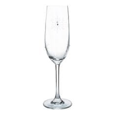 KONDELA SNOWFLAKE CHAMPAGNE sklenice na šampaňské set 4 ks s krystaly 230 ml