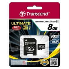 Transcend Paměťová karta MicroSDHC 8GB UHS-I U1 (90MB/ s) + adapter