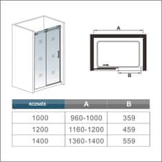 H K Posuvné sprchové dveře DIAMOND BLACK 116- 120x200 L/P varianta