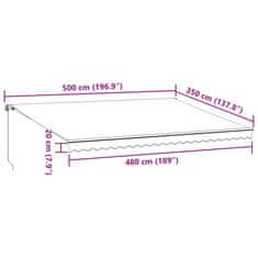 Petromila Ručně zatahovací markýza hnědá 500 x 350 cm