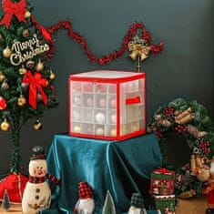 Organizér na vánoční dekorace a úložný kontejner 29x29x29 cm