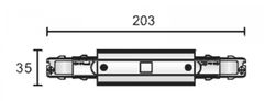 Light Impressions Deko-Light 3-fázový kolejnicový systém - D Line DALI elektr. prodlužovací spojení s napájením 710520