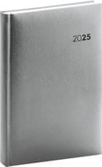 Grooters NOTIQUE Denní diář Balacron 2025, stříbrný, 15 x 21 cm