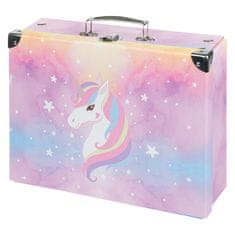 Grooters BAAGL Skládací školní kufřík Rainbow Unicorn s kováním