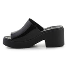 Crocs Pantofle černé 38 EU Brooklyn Slide High Shine Heel Black