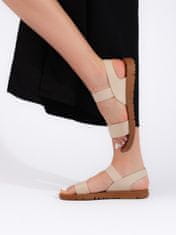 Amiatex Designové hnědé sandály dámské na plochém podpatku, odstíny hnědé a béžové, 36