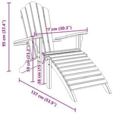 Vidaxl Zahradní židle Adirondack s podnožkou masivní teakové dřevo