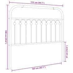 Vidaxl Kovové čelo postele bílé 107 cm